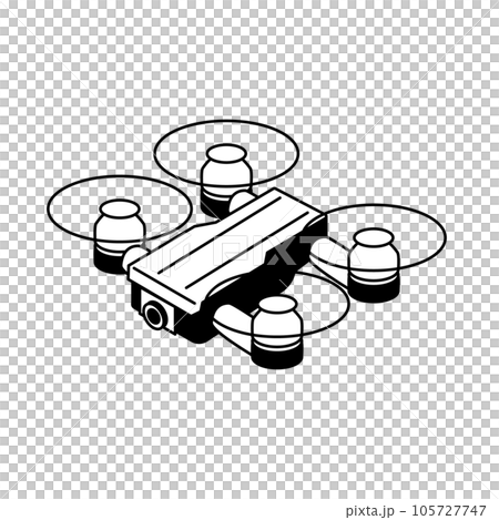 アイソメトリック構図　ドローンのシンプルなイラスト 105727747