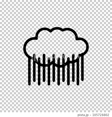 激しく雨の降る雲イラスト 天気アイコン 激しく雨の降る雲イラスト 天気アイコン 105728802