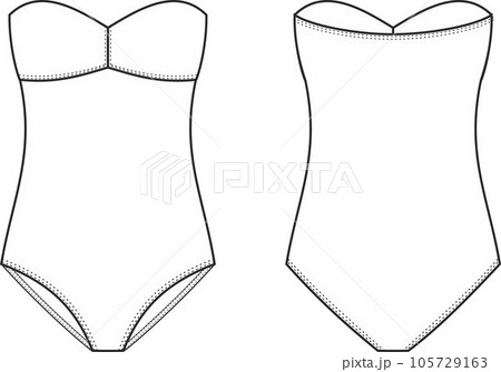 Womens one piece strapless swimsuit. Womens one piece strapless swimsuit. 105729163