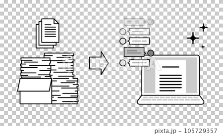 大量の書類をデジタル化してAIチャットで活用DX 大量の書類をデジタル化してAIチャットで活用DX 105729357