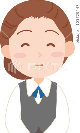 抑えた表情の白い手袋をはめた働く女性_上品に微笑む_上半身 105729447
