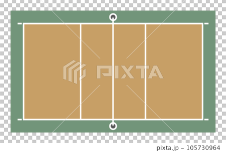 Flat illustration of a volleyball court in a gymnasium 105730964