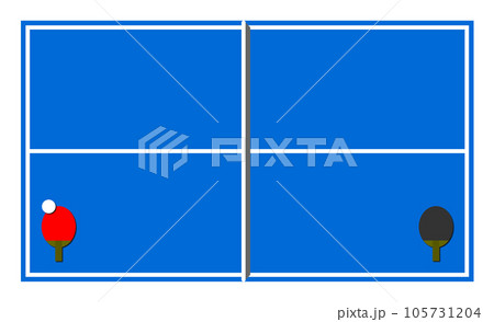 屋内スポーツで人気な卓球台の平面イラスト 屋内スポーツで人気な卓球台の平面イラスト 105731204