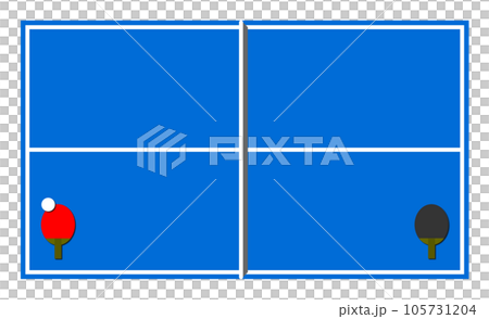 屋内スポーツで人気な卓球台の平面イラスト 屋内スポーツで人気な卓球台の平面イラスト 105731204