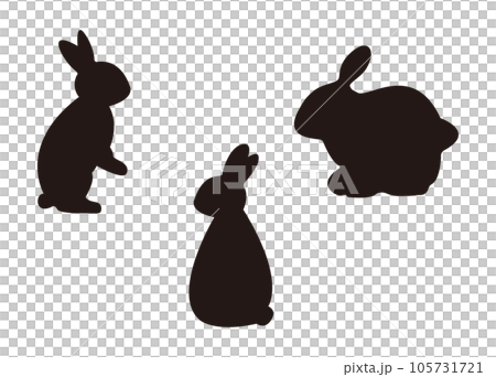 簡單的兔子剪影套裝,矢量素材 簡單的兔子剪影套裝,矢量素材 105731721