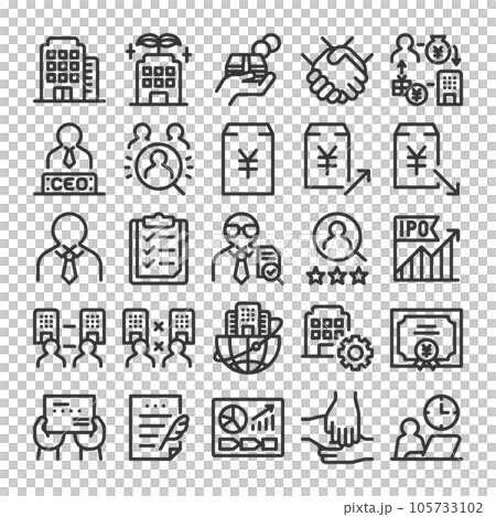 Company management icon set 105733102