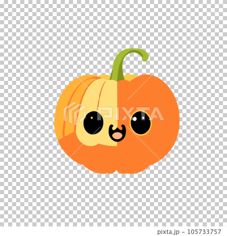 Halloween pumpkin. Cute cartoon character. Vector illustration isolated on white background. 105733757
