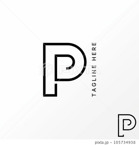 Logo design graphic concept creative abstract premium vector stock letter initial PP or PD font with double lines. Related monogram typography initial 105734938