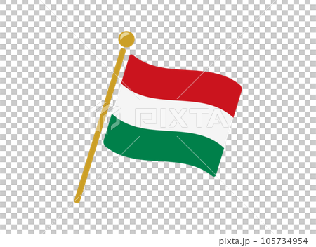 ハンガリーの国旗アイコン ベクターイラスト ハンガリーの国旗アイコン ベクターイラスト 105734954