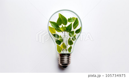 Eco friendly lightbulb with plants. Renewable and sustainable energy. Eco friendly lightbulb with plants. Renewable and sustainable energy. 105734975