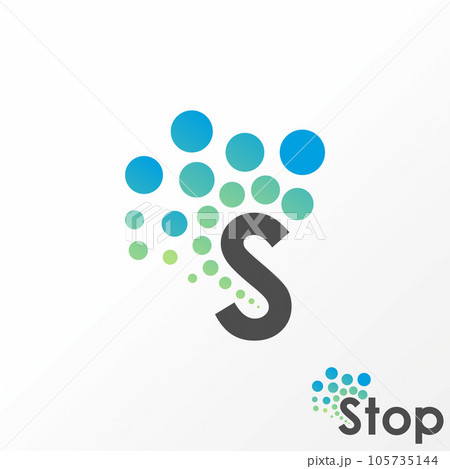 Logo design graphic concept creative abstract premium vector stock letter initial S font with oil water splash. Related to monogram typography washing 105735144
