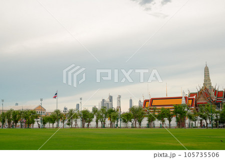 The Grand Palace and Sanam Luang Park in Bangkok, Thailand 105735506