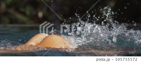 Sexy Summer Relaxing of Bikini Woman in Luxury Swimming Pool 105735572