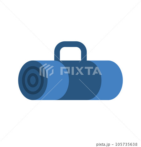 Camping mat icon. Travel travel mat or yoga mat isolated on white background. Camping mat icon. Travel travel mat or yoga mat isolated on white background. 105735638