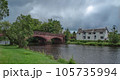 Old Bridge Under Cloudy Sky in Summer Time. Old Bridge in Callander, Scotland, Great Britain. 105735994