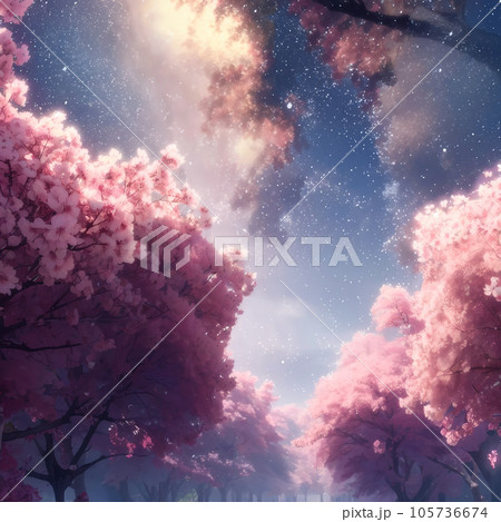 雲の隙間から見える星空 105736674