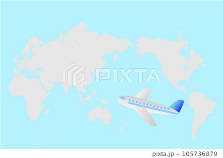 飛行機で海外旅行に行くイメージイラスト 105736879