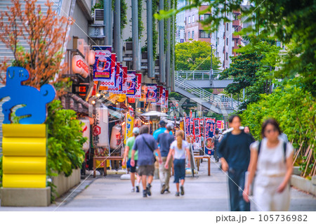 日本の東京都市景観 夏祭りののぼりが登場。残暑厳しいが…外国人らで賑わう渋谷駅前の渋谷横丁=8月9日 日本の東京都市景観 夏祭りののぼりが登場。残暑厳しいが…外国人らで賑わう渋谷駅前の渋谷横丁=8月9日 105736982