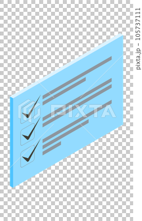 Checklist 3_Checked (horizontal, isometric, facing right, document, no text, light blue, 1 sheet) Checklist 3_Checked (horizontal, isometric, facing right, document, no text, light blue, 1 sheet) 105737111