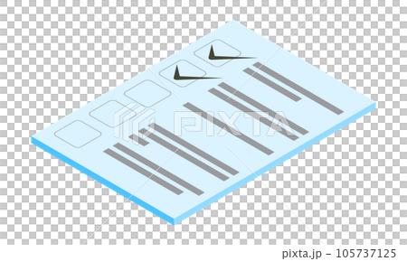 Checklist 4_Checking (vertical, isometric, facing left, document, no text, light blue, 1 sheet) Checklist 4_Checking (vertical, isometric, facing left, document, no text, light blue, 1 sheet) 105737125
