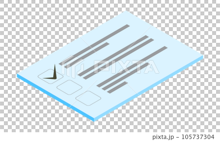 Checklist 4_Checking (horizontal, isometric, facing right, document, no text, light blue, 1 sheet) Checklist 4_Checking (horizontal, isometric, facing right, document, no text, light blue, 1 sheet) 105737304