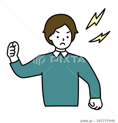怒る男性のイラスト シンプル 怒る男性のイラスト シンプル 105737446