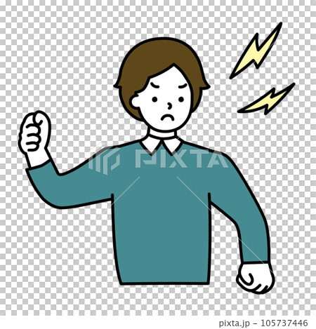 怒る男性のイラスト シンプル 怒る男性のイラスト シンプル 105737446