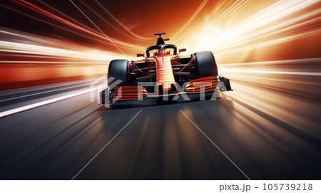 High-speed Formula One racing on the speed motion 105739218