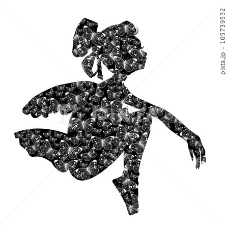 Cartoon fairy silhouette with magic wings. Watercolor hand drawn illustration. Design for baby shower party, birthday, cake, holiday celebration design, greetings card, invitation. Cartoon fairy silhouette with magic wings. Watercolor hand drawn illustration. Design for baby shower party, birthday, cake, holiday celebration design, greetings card, invitation. 105739532