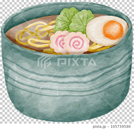 Japanese Noodles watercolor style painting 105739580