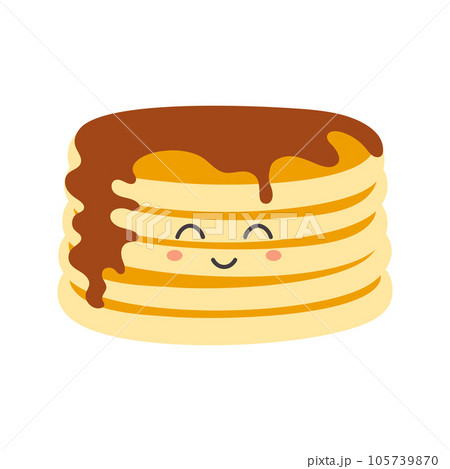 cartoon chocolate pancakes characters isolated on white cartoon chocolate pancakes characters isolated on white 105739870