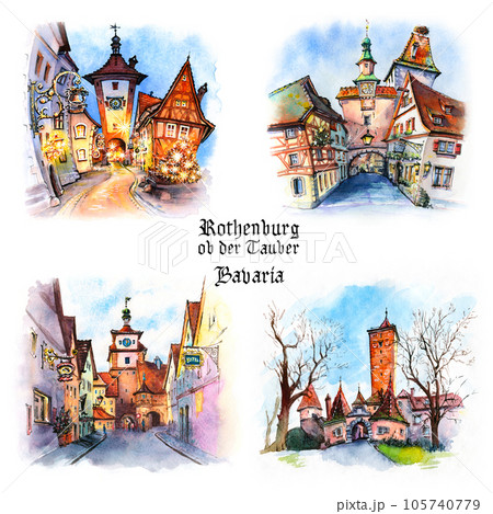 Set of Rothenburg ob der Tauber, Bavaria, Germany 105740779