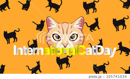 International Cat Day with cat animated background for cat day. 105741034