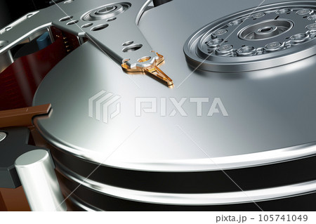 Hard Disk Drive view inside, 3D renderingのイラスト素材 [105741049] - PIXTA