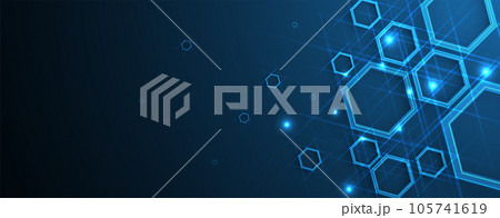 Technology banner design with hexagons abstract background. Technology banner design with hexagons abstract background. 105741619