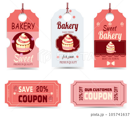 Bakery, pastries, Label and Coupon ,vector...のイラスト素材 [105741637] - PIXTA