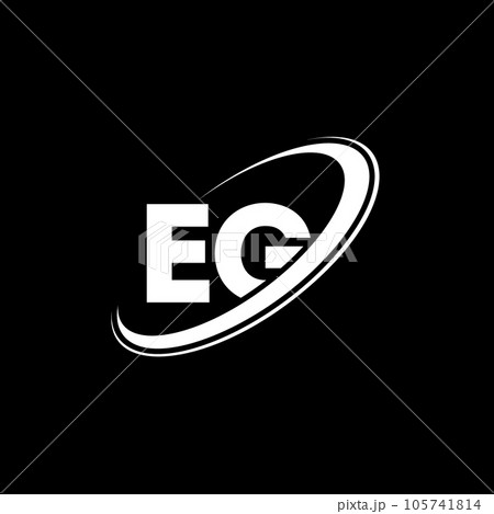 Initial eg letter linked logo business vector template. water • wall  stickers technology, shape, identity | myloview.com