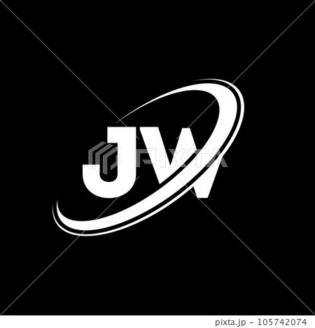 JW J W letter logo design. Initial letter JW...のイラスト素材 [105742074] - PIXTA