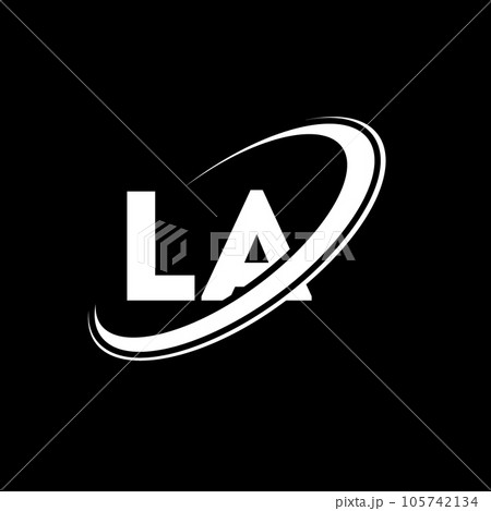 LA L A letter logo design. Initial letter LA - Stock