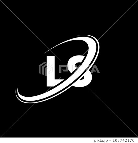 LS L S letter logo design. Initial letter LS linked circle uppercase monogram logo white color. LS logo, L S design. ls, l s 105742170