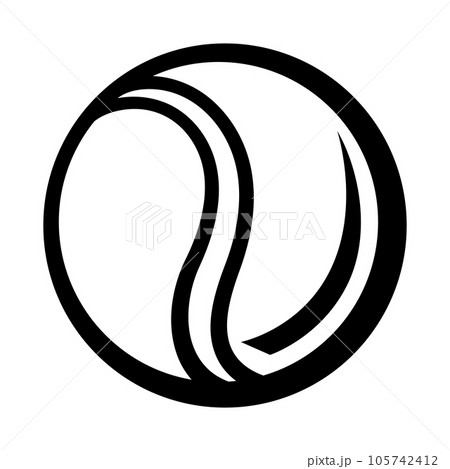 Tennis ball illustration. Sport club item or symbol. 105742412