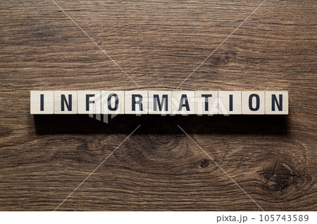 Information - word concept on building blocks, text 105743589