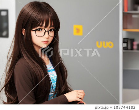 眼鏡をかけた女性「AI生成画像」 105744182