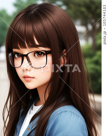眼鏡をかけた女性「AI生成画像」 105744183