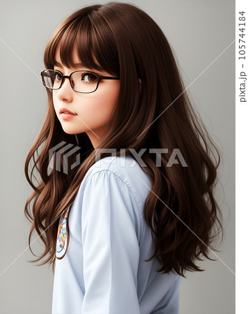 眼鏡をかけた女性「AI生成画像」 105744184