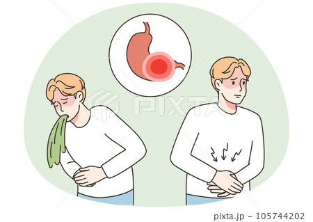 Unhealthy man suffer from food poisoning Unhealthy man suffer from food poisoning 105744202