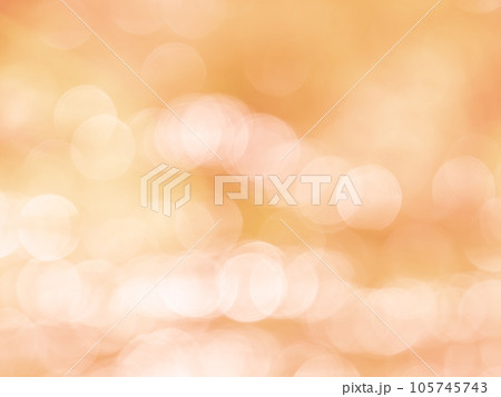 背景素材　水玉模様のリフレクション　オレンジ系統 105745743