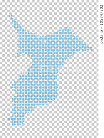 ドットで描かれた千葉県地図 105747202