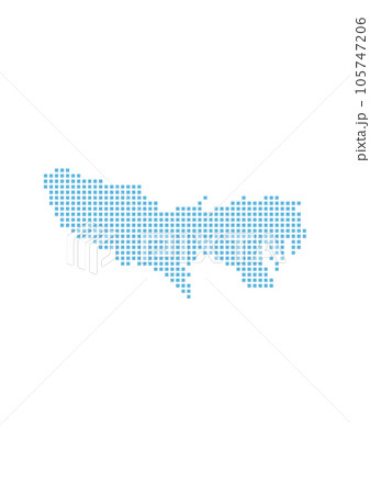 ドットで描かれた東京都地図 105747206