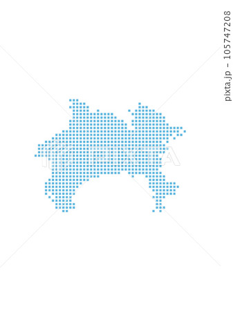 ドットで描かれた神奈川県地図 105747208
